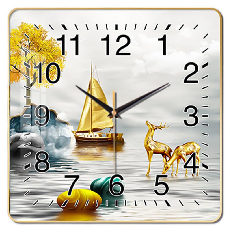 HASTHIP Quartz Wall Clock for Home featuring Silent Non Ticking Mechanism 12 inch | Modern Decorative Design
