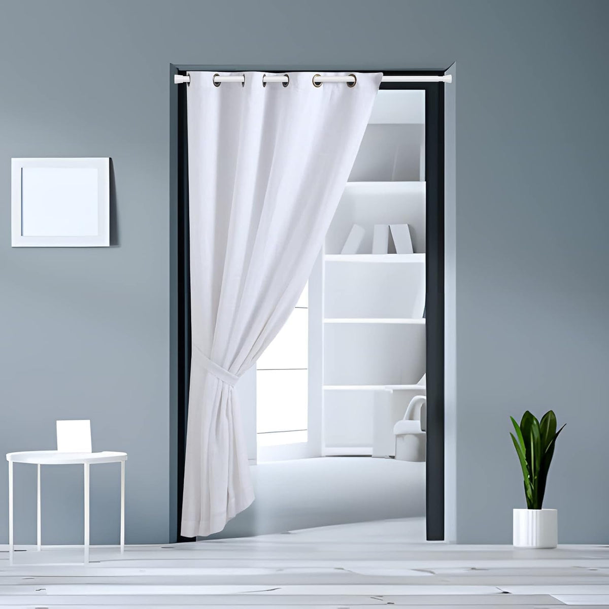 HASTHIP Retractable Curtain Rod for Windows featuring Anti Slip Support and 28.7–43 in Metal Design