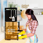 HASTHIP Over Sink Kitchen Organizer for Cutlery and Dishes featuring 2 Tier Carbon Steel Rack
