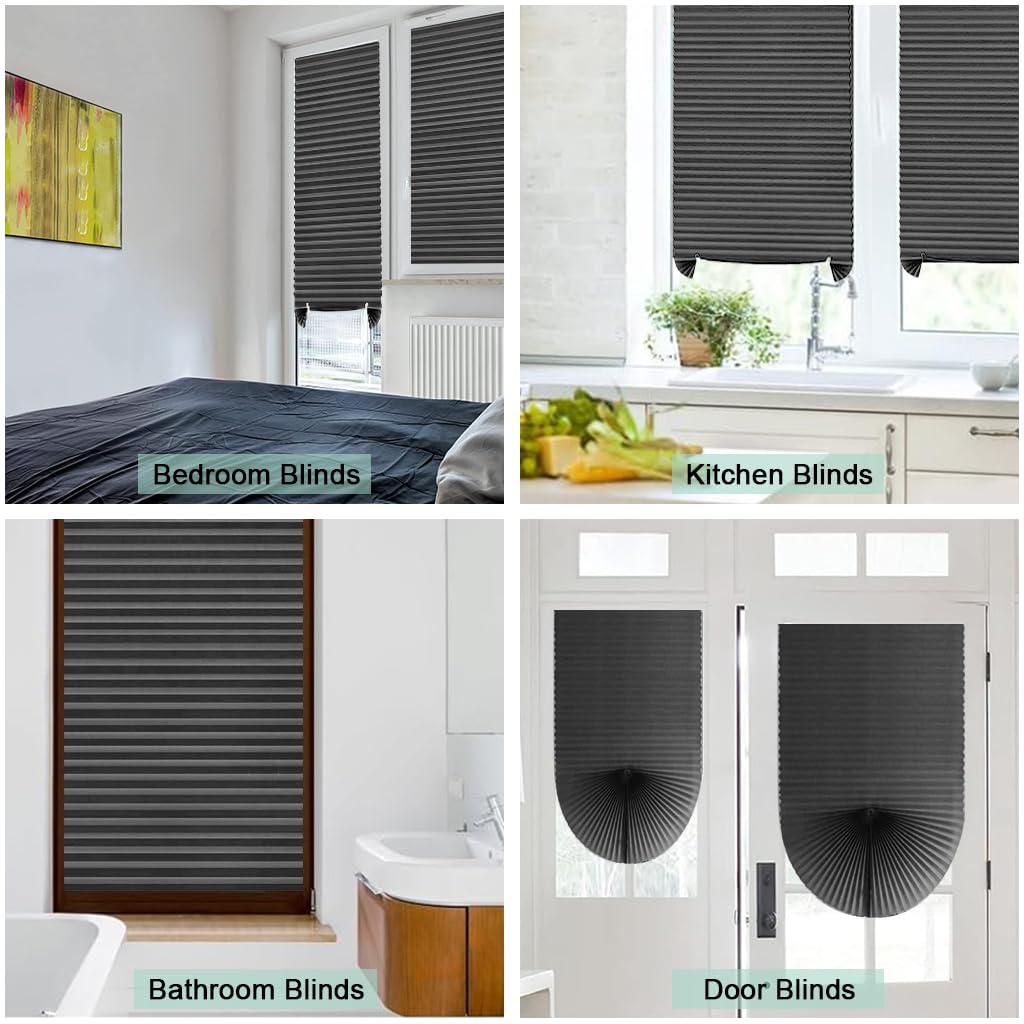 HASTHIP Blinds for Windows for Home with Self Adhesive No Drill Design 60cm x 150cm Grey
