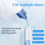 HASTHIP Toilet Brush for Bathrooms with 16 in Double Sided Head and Built in Soap Dispenser | Blue