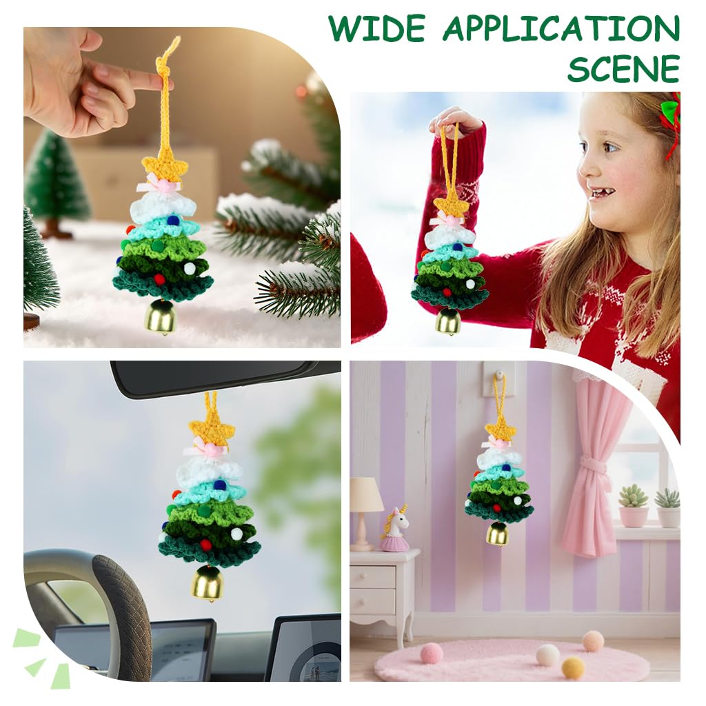 HASTHIP Crochet Christmas Tree for Holiday Décor with Bell and Handmade Green Ornament | Gift Idea
