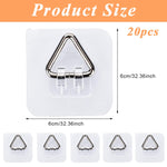 HASTHIP® 20-Pack Self-Adhesive Wall Plate Hangers, Invisible Vertical Plate Holders, 2.4 Inch Adhesive Picture Hanger Hooks for Secure Display of Decorative Plates and Paintings