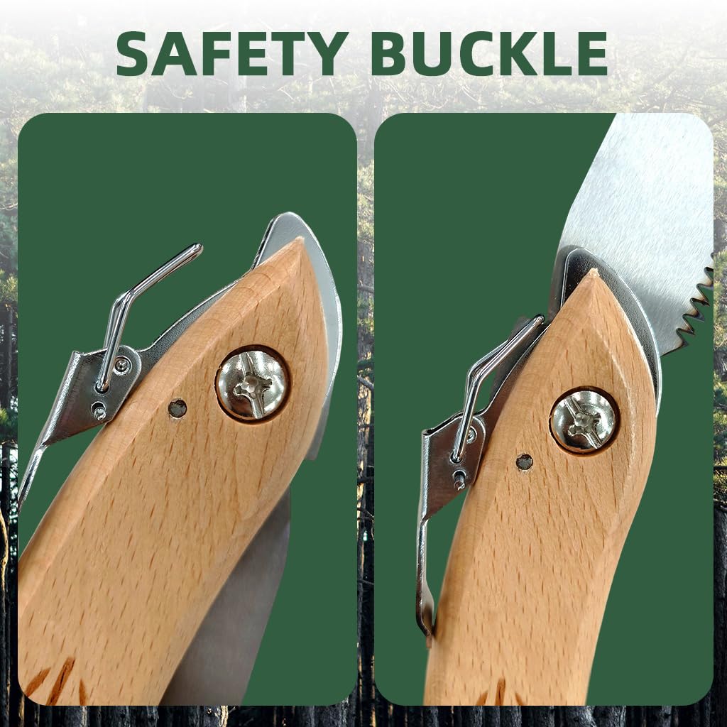 HASTHIP Folding Pruning Saw for Gardening and Camping with Beech Handle & Safety Lock