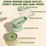 HASTHIP Kitchen Cleaner Brush with Built-in Cleanser Dispenser and Natural Sisal Bristles | Press-to-Dispense Scrub Tool for Dishes and Bowls