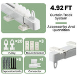 HASTHIP Curtain Rods for Ceiling Curtains featuring Silent Track System and 33–59 in Adjustable Aluminum Rail