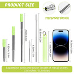 HASTHIP Reusable Straw for Travel with 3.8–8.3 in Retractable Design and Cleaning Brush | 304 Stainless Steel Eco Set