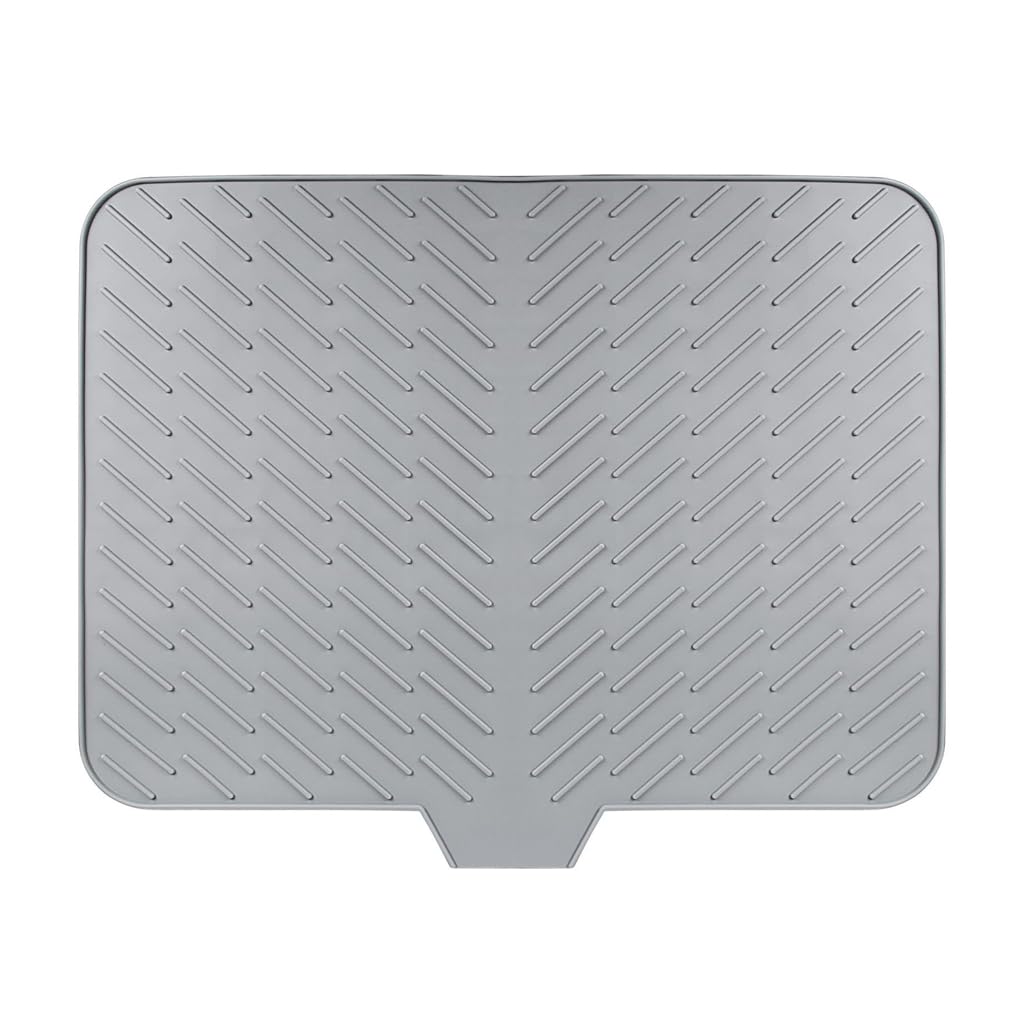 HASTHIP® Tapete de Secado de Platos Silicona con Bordes Drenaje Incorporados,Alfombrilla Antideslizante para Cocina,Resistente al Calor y Fácil Limpiar para Platos Vasos y Utensilios