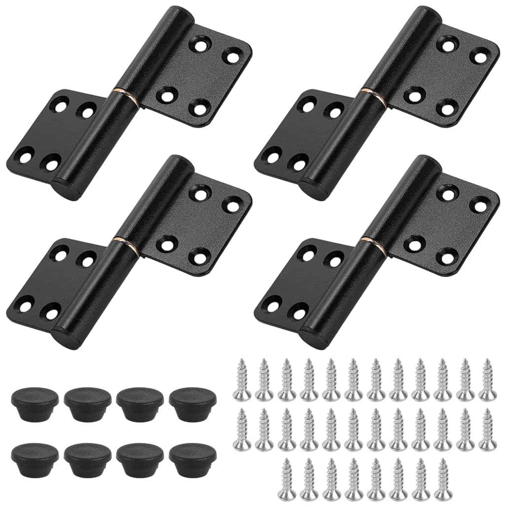 HASTHIP Door Hinges Kit for Cabinets and Furniture with Dual Panel Design and Screw Pack | Pre Punched Aluminum Hinges for Silent Smooth Operation