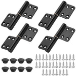 HASTHIP Door Hinges Kit for Cabinets and Furniture with Dual Panel Design and Screw Pack | Pre Punched Aluminum Hinges for Silent Smooth Operation