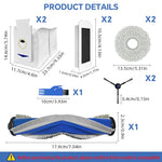 HASTHIP Replacement Parts for Ecovacs T30 Omni with 10 pcs full kit | main and side brushes