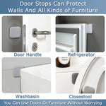 HASTHIP Door Stopper for Home with 8 pcs 4.5×4.5 cm Silicone Pads featuring Shock Absorption | White