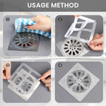 HASTHIP Disposable Shower Drain Hair Catcher 30Pack for Bathroom and Kitchen | 4mm Mesh Stickers 4x4 in