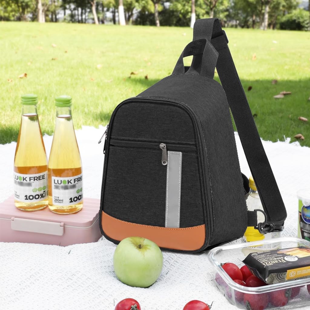 HASTHIP Lunch Bag for Work and Picnic with Zipper Pouch and 8.26x5.3x9.25 in Capacity | Oxford Cloth Insulated Tote