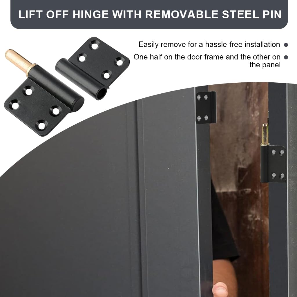 HASTHIP Door Hinges Kit for Cabinets and Furniture with Dual Panel Design and Screw Pack | Pre Punched Aluminum Hinges for Silent Smooth Operation