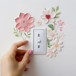 HASTHIP Wall Switch Decals for Home Decor featuring 3Pcs PVC Self‑Adhesive Flower Stickers