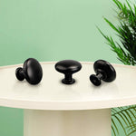 HASTHIP dresser knobs for cabinets featuring screw-fixed design and 30mm matte black aluminum alloy | set of 6