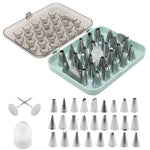 HASTHIP Cake Decorating Set for Creative Baking with 29 Pieces and Standard Coupler | Food Grade Stainless Steel Tips in Storage Box