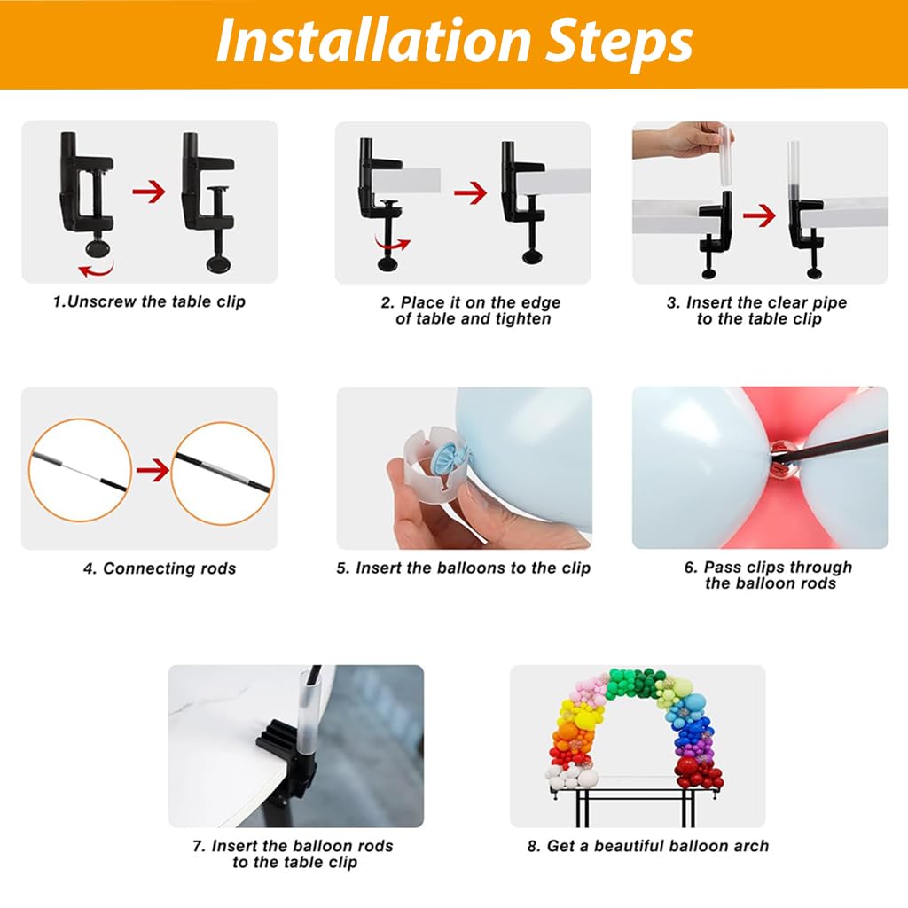 HASTHIP Wedding Table Balloon Arch Stand Kit for Party and Birthday | Easy DIY Fiber Rod Set of 3
