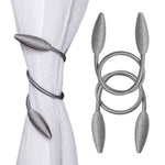 HASTHIP Curtain Tiebacks for Living Room and Bedroom with Strong Magnet 48cm Grey | Woven Polyester Design