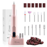 HASTHIP® Torno de Uñas Eléctrico Inalámbrico Profesional 20000RPM con Pantalla LCD,Velocidad Ajustable,Kit de Brocas para Manicura y Pedicura Recargable por USB para Uñas Gel y Acrílicas