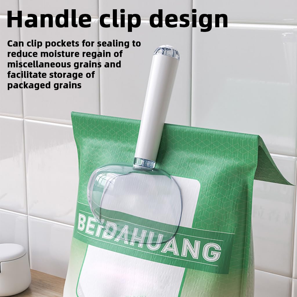 HASTHIP Measuring Scoop Set of 2 for Kitchen and Pantry Use featuring Built In Bag Seal Clip