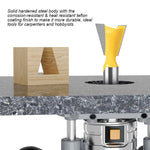 HASTHIP® Router Bit Set with 1/4'' Shank, 5 Sizes Groove Milling Cutters, Tungsten Steel Router Bits Set, Cutting Dia in 1/4" 3/8" 1/2" 5/8" 3/4", Woodworking Milling Cutter Tools for Woodworking