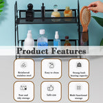 HASTHIP Desk Organizer Rack for Office and Kitchen Use with Double Layer Storage 35.5x20x33 cm | Metal Mesh Design and Side Hanging Case