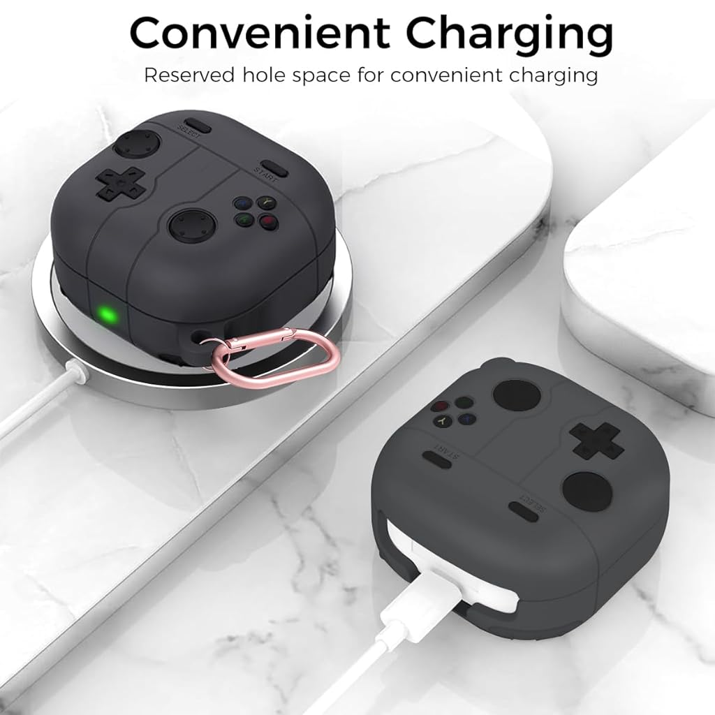 HASTHIP® Silicone Case for Samsung Galaxy Buds FE Case 2023 / Galaxy Buds 2 Pro Case 2022 / Galaxy Buds 2 Case/Galaxy Buds Pro Case/Galaxy Buds Live Case (Light Grey)