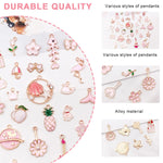 HASTHIP® Palay 31Pcs Diy Jewelry Making Pendent Kit Assorted Lovely Enamel Charms Pendents Gold Plated Diy Charm Necklace Bracelets Pendent Kit For Bracelet Jewelry Making And Crafting, Pink