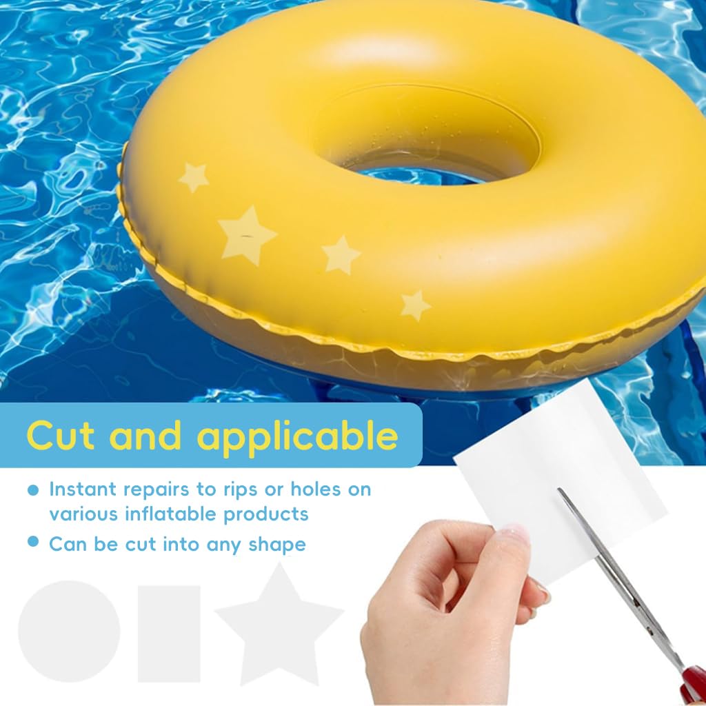 HASTHIP Waterproof PVC Repair Glue Kit for Pool Floats and Rafts with 10 Clear Patches 60ml