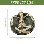 HASTHIP Skeleton Ashtray for Halloween Decor with 3 Cigarette Slots and Resin Craft 4.3x4.9 in
