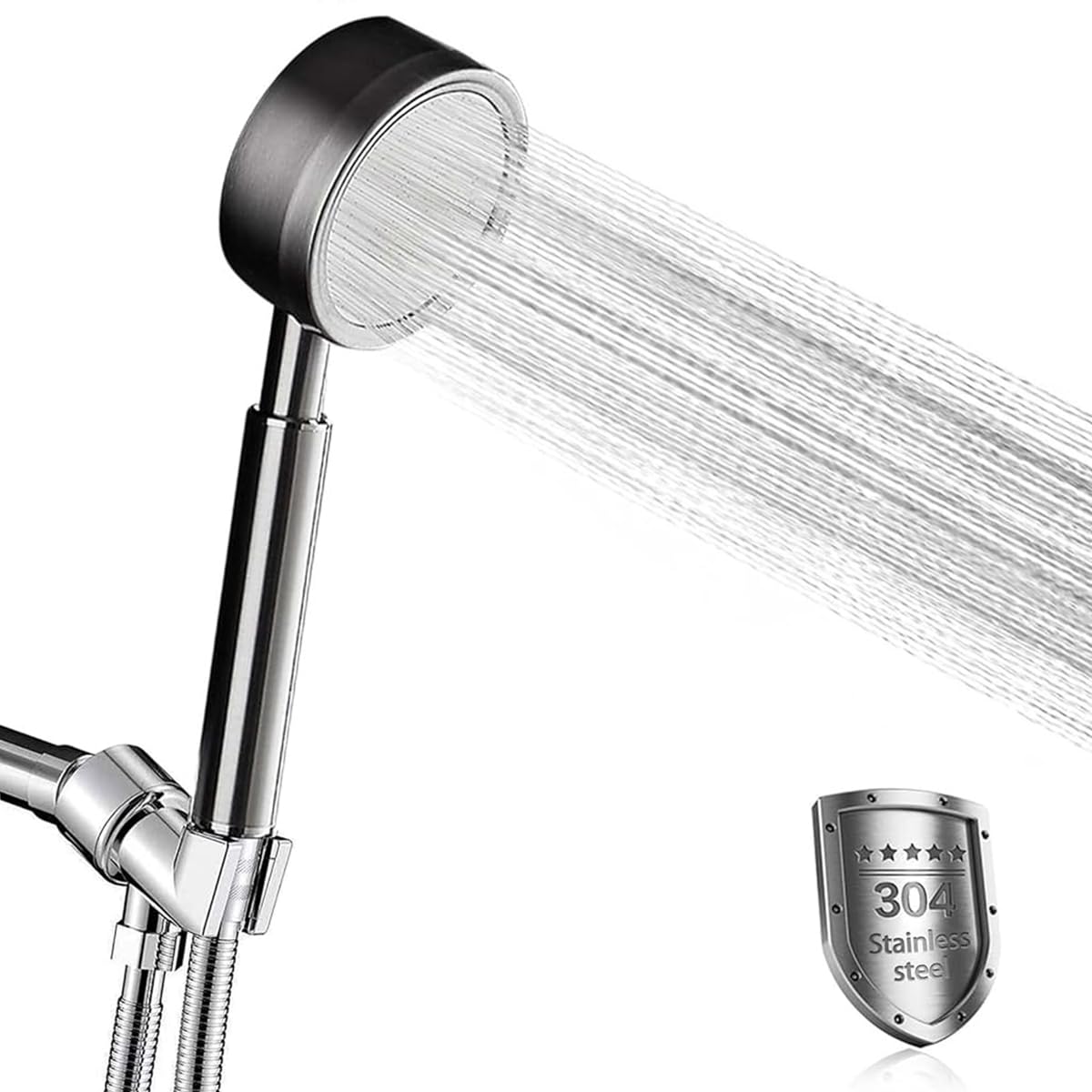 HASTHIP Hand Shower Head for Bathroom with 2.5 GPM Pressure Increaser and 304 Stainless Steel