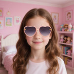 HASTHIP Kids Sunglasses for Girls 3Pcs with Heart Frames and UV380 Protection | Beach Wear