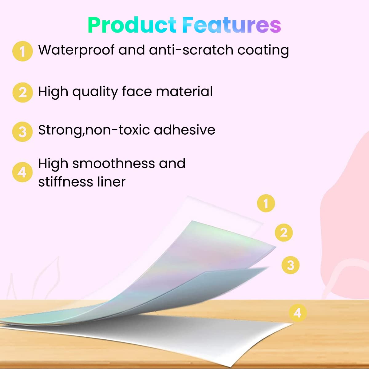 HASTHIP Printable Sticker Paper for Inkjet Printer featuring Holographic Vinyl Sheets 20 Pack | Waterproof 8.5x11 in Self Adhesive Design
