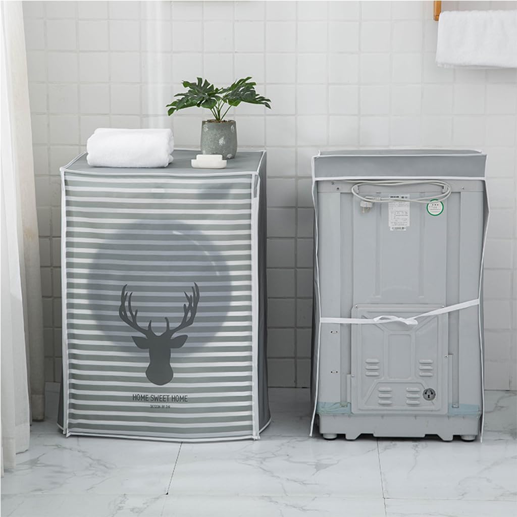 HASTHIP Washing Machine Dust Cover for Front Load Washer with Zipper Front | 56x60x83cm Waterproof PEVA