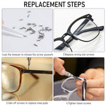 528pcs Spectacles Glasses Repair Tool Kit Eyeglass Repair Kit with 500 Pcs Spectacles Repair Screws, 20pcs Silicone Nose Pads, Mini Screwdriver, Screws Nuts, Tweezer, Glasses Cloth