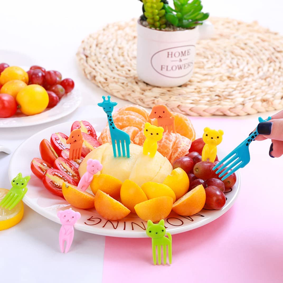 HASTHIP Dessert Fruit Forks for Kids 30 pcs with Safe Rounded Tips | Food Grade Plastic