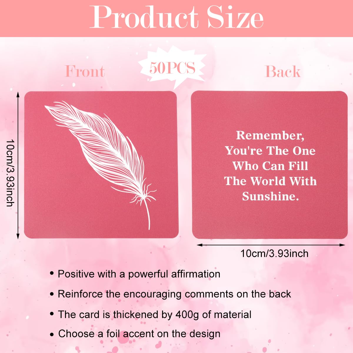 HASTHIP Affirmation Cards for Daily Motivation with 50 Inspiring Prompts | Self Care Gift