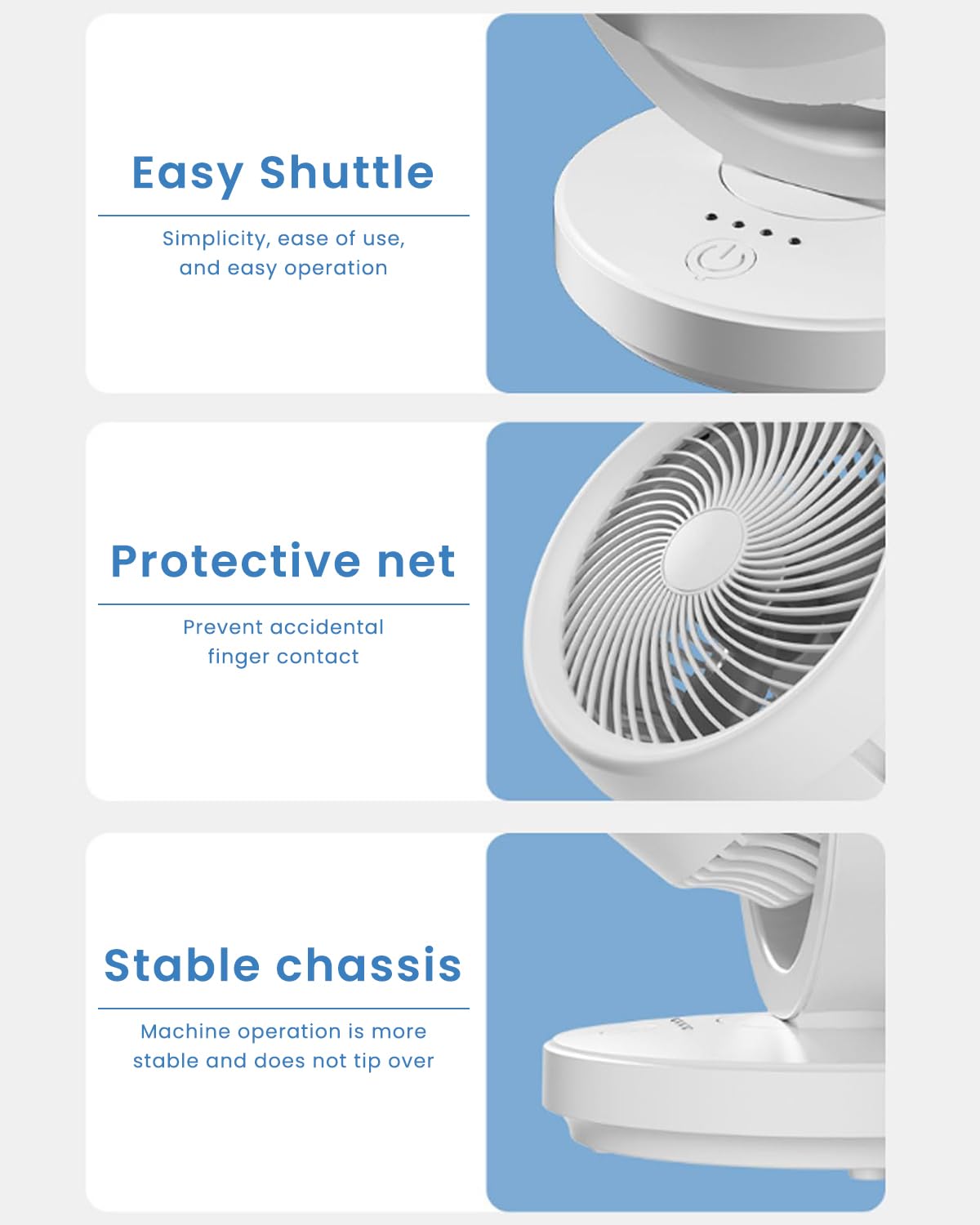 HASTHIP Portable Mini Fan for Desk and Travel with 2000mAh Battery & 90° Rotatable Head