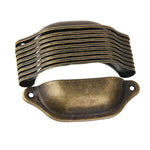 Supvox Generic Imported 10Pcs Antique Brass Door Cabinet Knob Wardrobe Drawer Shell Pull Handle-Perfect for Home & Office Drawers