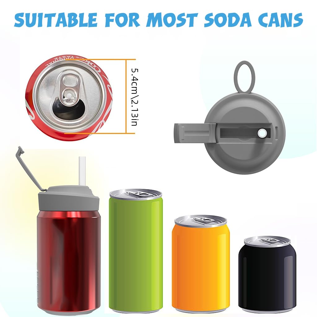 HASTHIP Soda Can Lids with Straw BPA-Free Silicone Covers for Beverage and Juice 3PCS