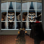 HASTHIP Halloween Window Cover for Haunted Houses with 80x120cm Witch Face Banner | Indoor and Outdoor Scary Decoration