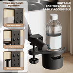 HASTHIP Desk Cup Holder for Home and Office with Swivel Design and Screw-Fix Clamp | Black Silicone Spill-Proof Drink Holder