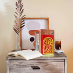 HASTHIP Bookends for Home and Office with Anti Slip Pads featuring Golden Metal Open Cut Design