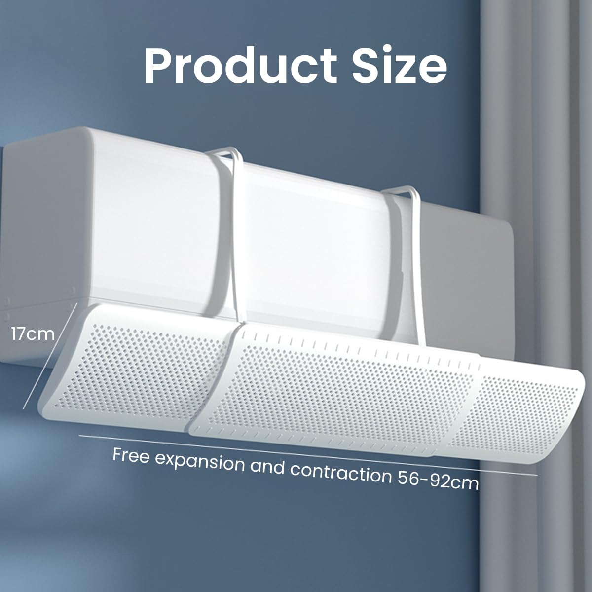 HASTHIP Air Conditioner Deflector for Split Units 22–32 in with Mesh Hole and Adjustable Angle