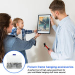 HASTHIP Picture Frame Hanging Kit for Artworks and Photo Walls with 251 pcs Silver Metal Hangers