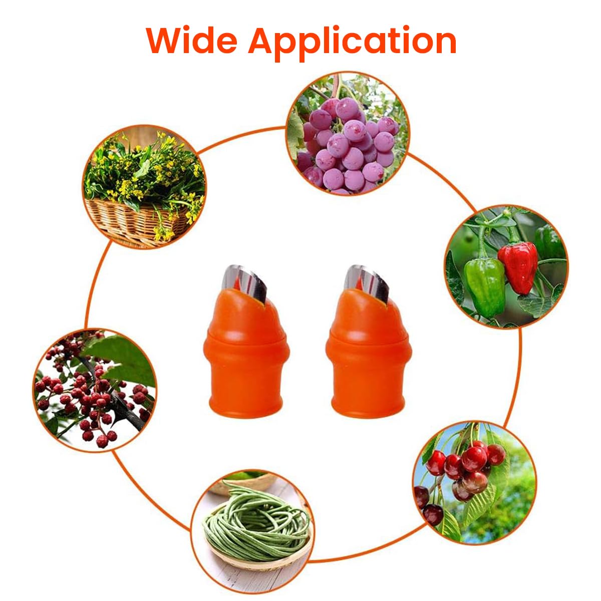 HASTHIP Thumb Cutter for Gardening with 2pcs Stainless Steel Blades and 10pcs Finger Protectors | Efficient Harvesting and Trimming Tool