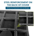 HASTHIP Manhole Cover for Underground Water Tanks featuring Metal Handle 12 x 12 in Black