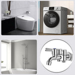 HASTHIP 3 in 1 Flush Wall Faucet for Laundry and Household Use with Divided Valve | Stainless Steel Space Saving Design
